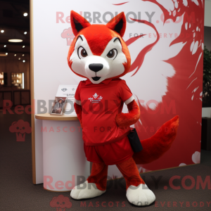 Red Lynx-maskotdraktfigur...