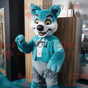 Cyan Say Wolf Maskottchen...