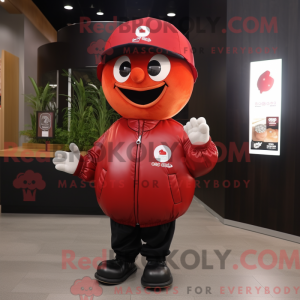 Red Plum mascot costume...