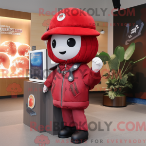 Red Plum mascot costume...
