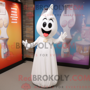 Hvid Aglet maskot kostume...