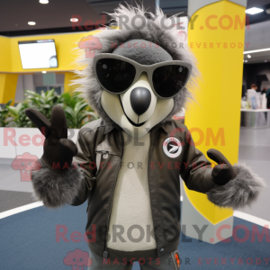 Grijze Kiwi-mascottekostuum...