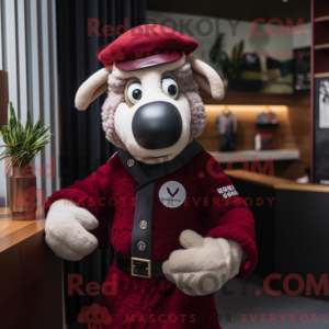 Maroon Merino Sheep mascot...