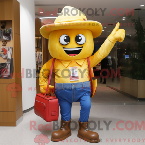 Gold Plum mascot costume...