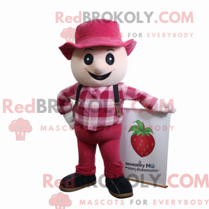 Magenta jordbær maskot...