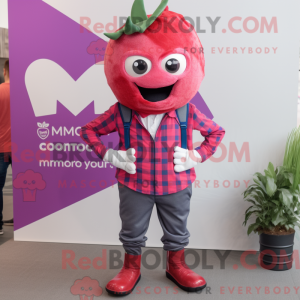Magenta jordbær maskot...