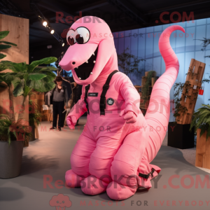 Roze Hydra-mascottekostuum...
