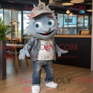 Disfraz de mascota gris...