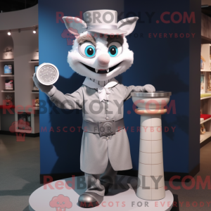 Maskotdraktfigur i silver...