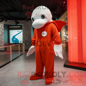 Red Beluga Whale maskot...