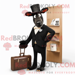 Sort elg maskot kostume...