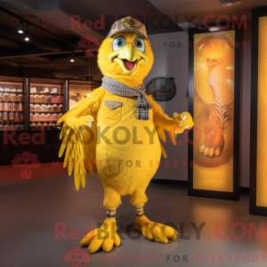 Geel Havik-mascottekostuum...