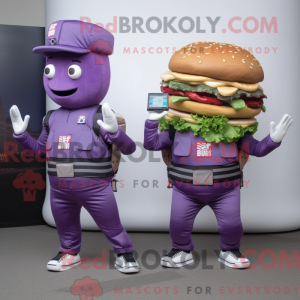 Maskotka Purple Burgers...