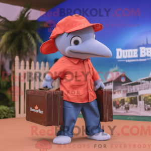Red Dolphin-mascottekostuum...