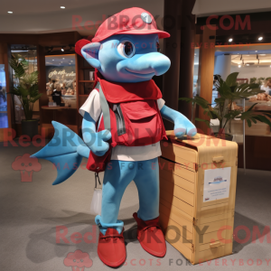 Red Dolphin-mascottekostuum...