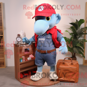 Red Dolphin maskot kostume...