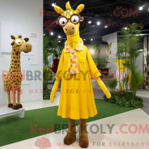 Gull Giraffe maskot drakt...