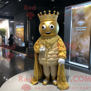 Gold Queen maskot kostume...