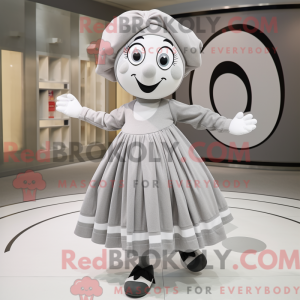 Gray Mime mascot costume...