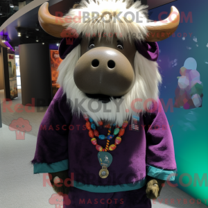 Fantasia de mascote de iaque com moletom e colares - Mascotes de iaque - REBROKO_270030 - RedBrokoly.com