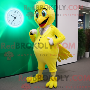 Citrongul påfugl maskot...