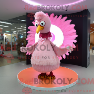 Pink Tyrkiet maskot kostume...
