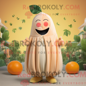 Beige Grapefrugt maskot...