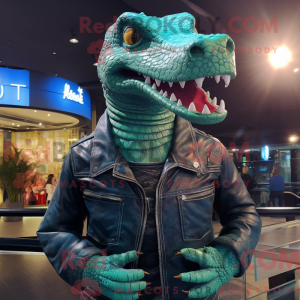 Máscara de crocodilo ciano...