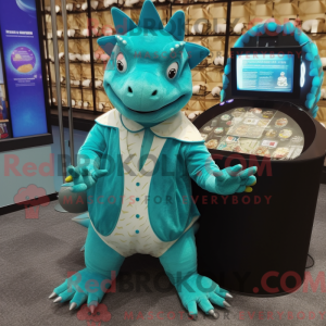 Turkis Ankylosaurus maskot...