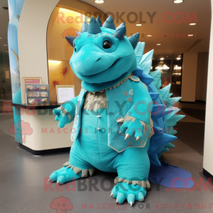 Turkis Ankylosaurus maskot...