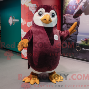 Maroon Penguin maskot...