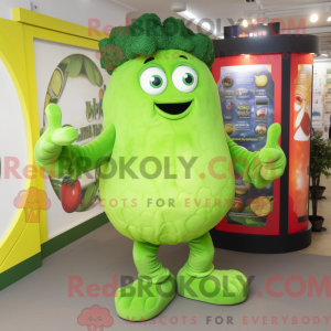 Limegrøn Broccoli maskot...