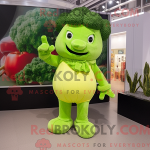 Lime Green Broccoli mascot...