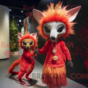 Röd Aye-Aye maskodraktfigur...