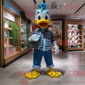 Blue Duck-maskotdraktfigur...