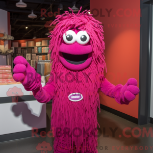 Magenta spaghetti maskot...