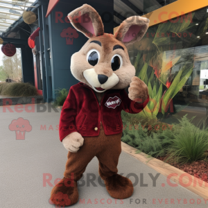Maroon Wild Rabbit maskot...