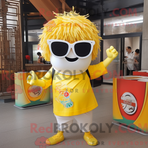 Geel Ramen-mascottekostuum...