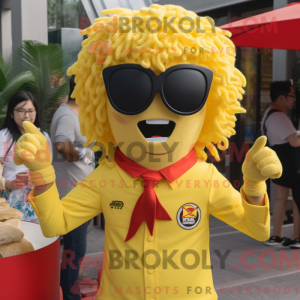 Geel Ramen-mascottekostuum...