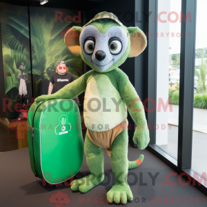 Green Lemur mascot costume...