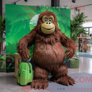 Oliven orangutang maskot...