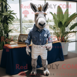 Navy Donkey maskot kostume...