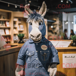 Navy Donkey maskot kostume...
