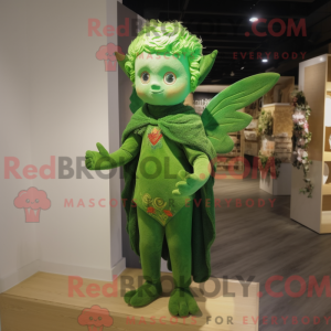Grön Cupid-maskotdraktfigur...