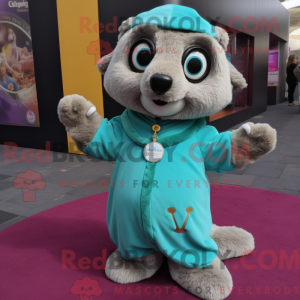 Turquoise Meerkat mascot...