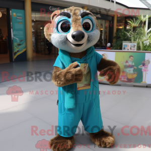 Turquoise Meerkat mascot...