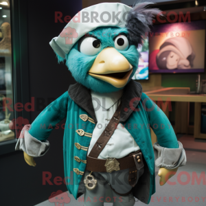 Postava maskota Teal Pirate...