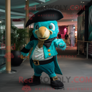 Postava maskota Teal Pirate...