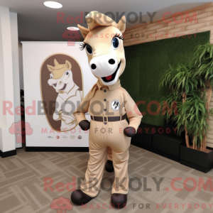 Tan Horseshoe maskot drakt...