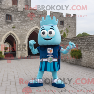 Cyan Irish Castle mascot...